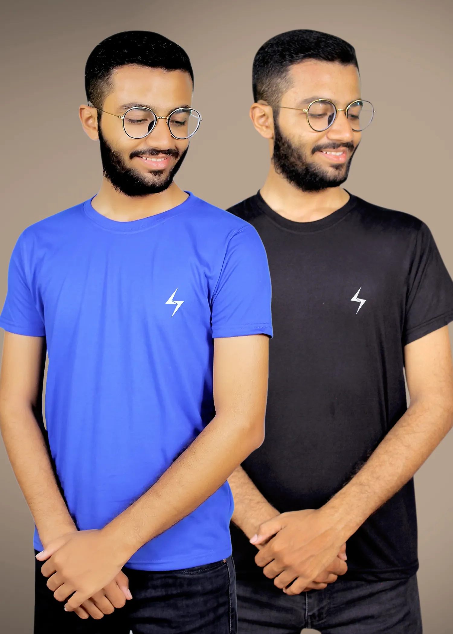 Pack of 2 Levels Royal Blue & Black  T-shirt