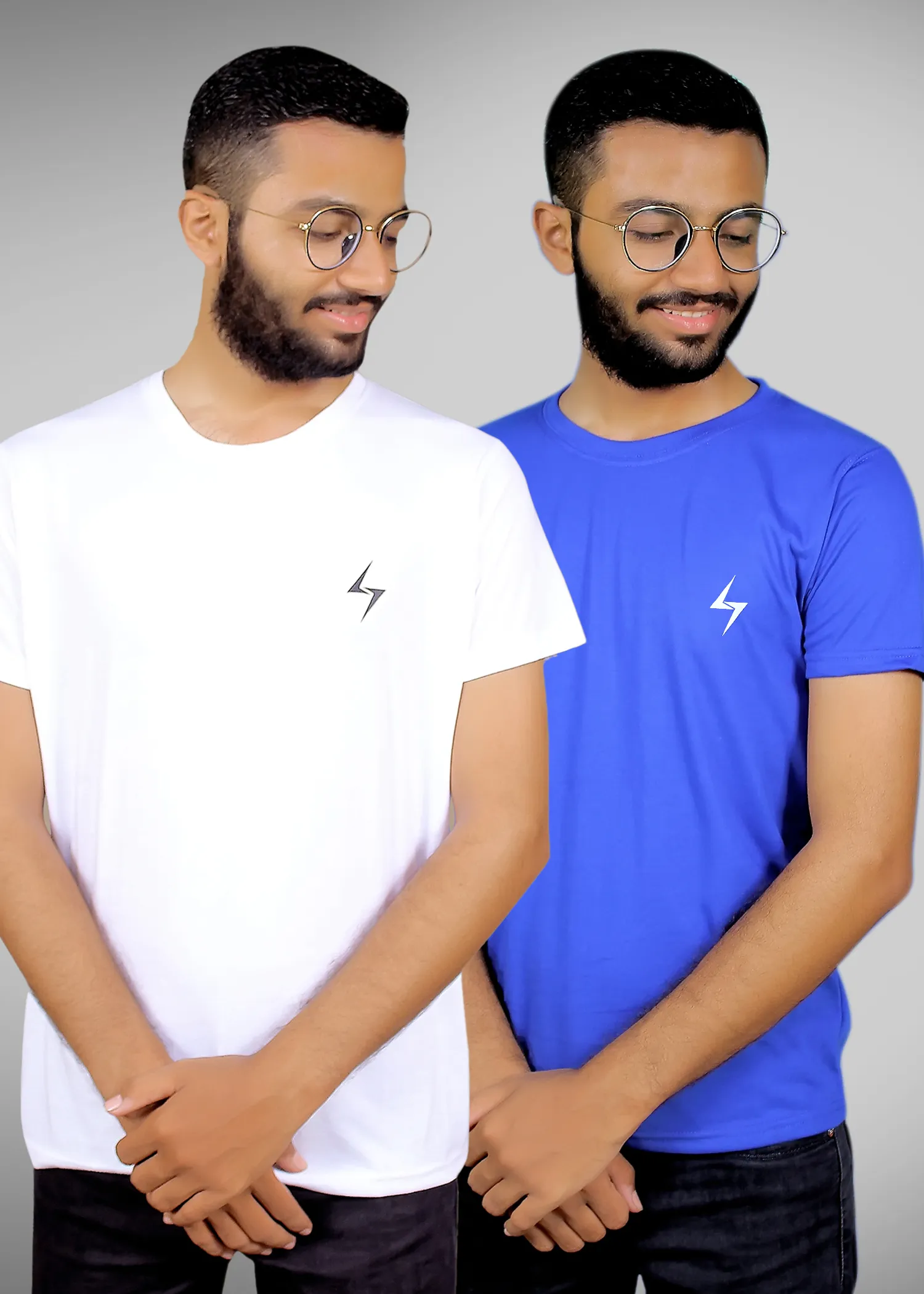 Pack of 2 Deal Levels White & Royal Blue Polo T-shirt