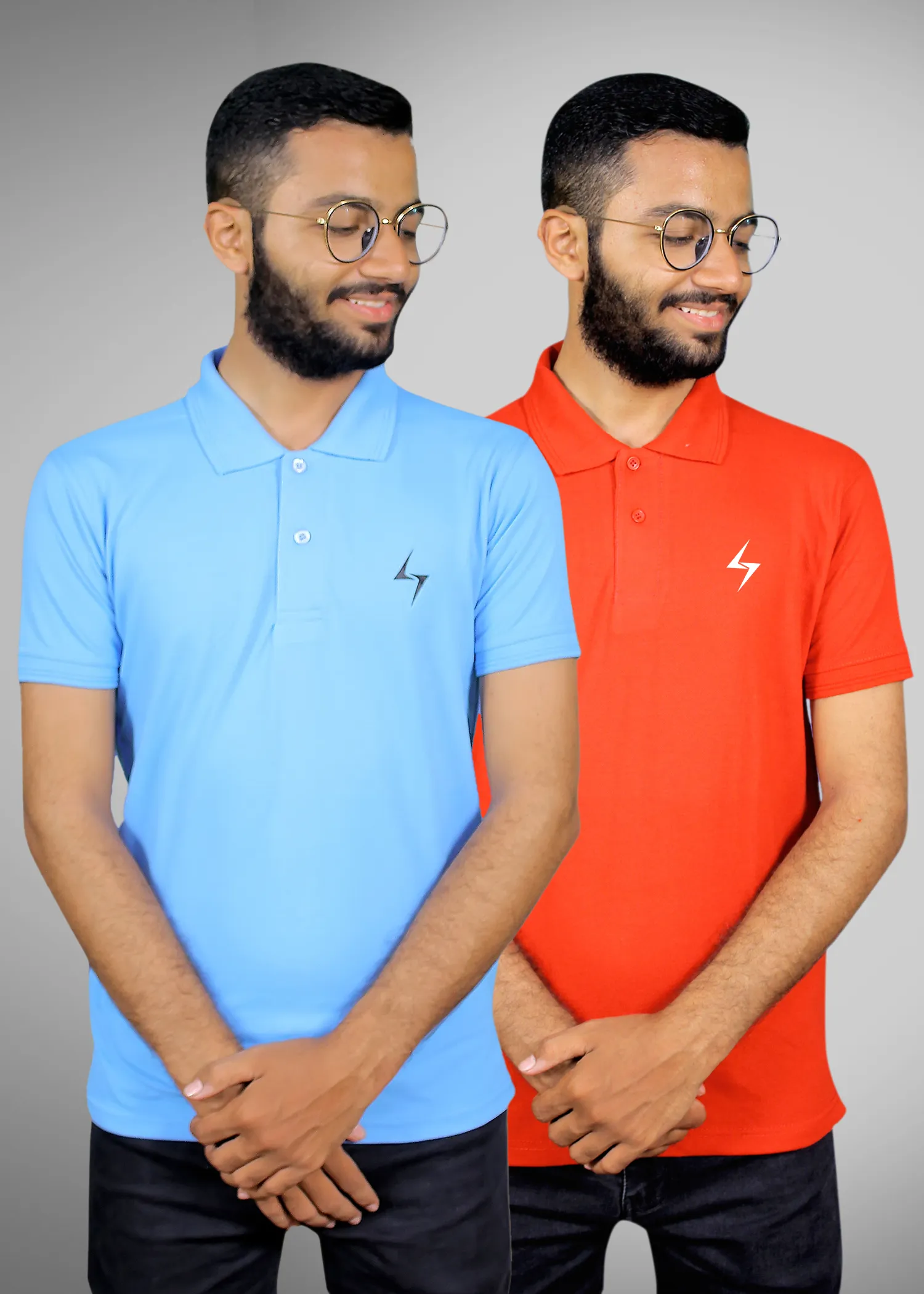 Pack of 2 Levels Light Blue & Classic Red Polo T-shirt