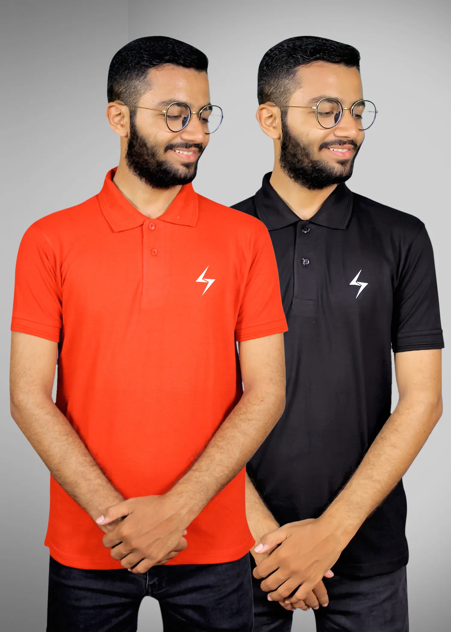 Pack of 2 Levels Classic Red & Black  Polo T-shirt